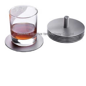 Custom <strong>Personalised</strong> Stainless Steel Metal Round Coasters for Coffee <strong>Beer</strong> - Product Image 1