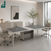 Table de conférence de bureau simple et moderne en MDF écologique et durable pour 10 personnes avec chaises pour usage commercial