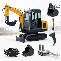 Miniexcavadora con Certificación CE, Cabina Cerrada, Aire Acondicionado y Sistema de Pilotaje Hidráulico para la Industria de la Construcción