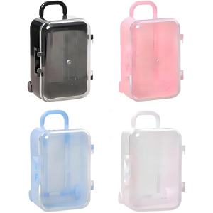 Nouvel arrivage de faux cils Bagages miniatures Chariot transparent Mini valise en plastique Emballage boîte-cadeau pour enfants - Product Image 1