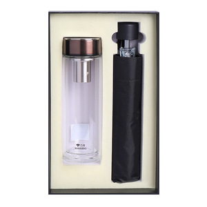 Coffret cadeau de tasses à double paroi en verre Wanxiang avec filtre, idéal pour les réunions annuelles d'entreprise - Product Image 1