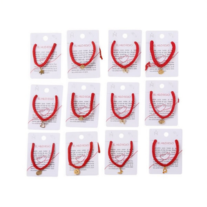 Bracelet tressé rouge El Hilo Rojo avec pendentif étoile en acier inoxydable, minimaliste, unisexe, à porter au quotidien, lot de 12 pièces - Product Image 2