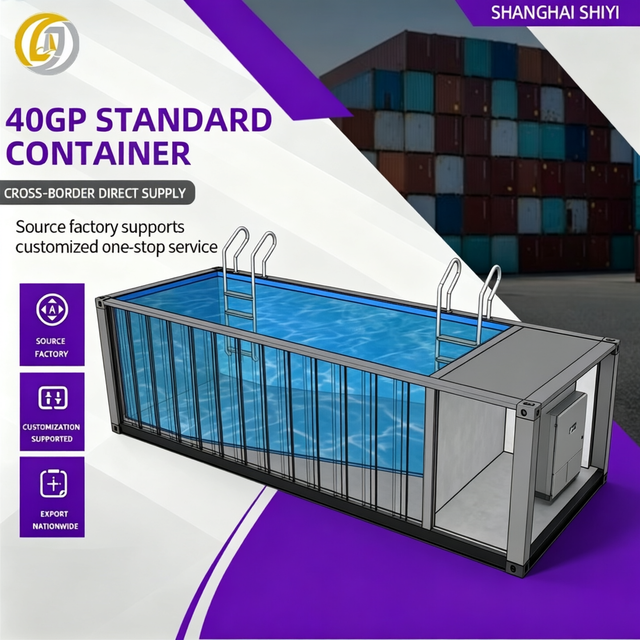 20GP Embedded Swimming Pool Shipping Container 14.77m2 Prefabricated Container Swimming Pool