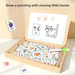 Rompecabezas de Madera con Letras del Alfabeto <span class=keywords><strong>Inglés</strong></span> para Niños, Juguetes Educativos Tempranos para el Aprendizaje Cognitivo con Divertidos Juguetes de <span class=keywords><strong>Palabras</strong></span> - Product Image 3