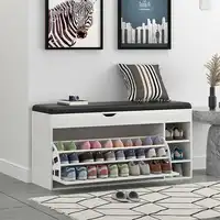 Rotating Shoe Storage Rack with Bench, Shoe Rack Cabinet