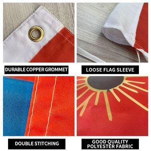 Fabricantes personalizados al aire libre 3X5Ft doble bandera de un solo lado todos los países deportes sublimación banderas de poliéster - Product Image 5