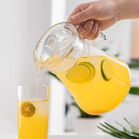 Théière en Verre Sans Plomb Créative avec Bec Canard, Grande Capacité, Pichet à Eau Froide Domestique, Poignée Moderne