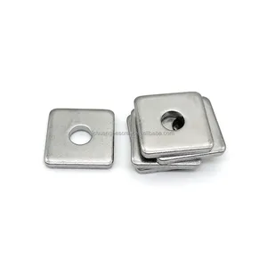 0.5" x 2" x 2" x 0.19" Galvanized Square Washers Heavy Duty Steel Gasket Flat Washers Nut Fastener Hardware Flat Pad Spacer