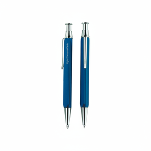 Penna a Sfera Triangolare Arancione e Blu, Penna Promozionale in Plastica e Metallo con Design Originale per Aziende - Product Image 2
