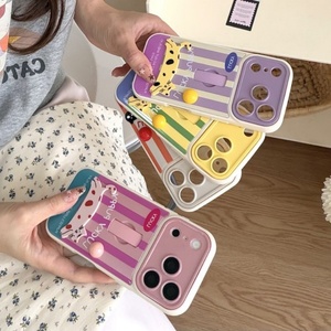 Stealth pull out <b>ring</b> holder stripe <b>cat</b> lucky puppy dog cute cartoon mobile phone case cover for iPhone 13 14 15 16 17 pro max - Product Image 5