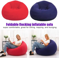 Sofá individual redondo con forma de bola de Pvc portátil, asiento de fútbol inflable para adultos y niños, sofá cama plegable de aire grande y suave