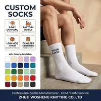 Chaussettes de sport unisexes en coton respirant avec logo personnalisé OEM, faible MOQ, pour enfants, entraînement, basketball, cyclisme, course à pied, randonnée