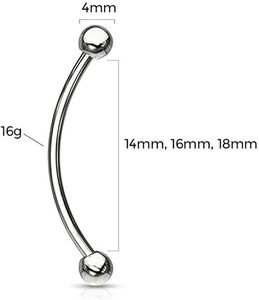 Gaby Anneaux de <span class=keywords><strong>Langue</strong></span> en Acier Chirurgical 316L, Barbell Courbé à Extrémité Boule Colorée, Anneau de <span class=keywords><strong>Langue</strong></span> <span class=keywords><strong>Serpent</strong></span> Mordant les Yeux, Bijoux de <span class=keywords><strong>Piercing</strong></span> Corporel - Product Image 4