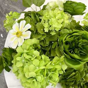 Camino de Mesa Largo Personalizable con Flores Mixtas de Hortensia Verde de Seda Artificial Moderna para Banquetes de Boda, Resistente a los Rayos UV - Product Image 4