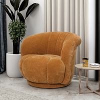 Fauteuil pivotant de salon, style moderne fait main, fauteuil en tissu, fauteuil à fleurs