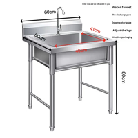 Évier de cuisine en acier inoxydable 304 pour le lavage des légumes, la vaisselle et la désinfection pour la maison et la piscine