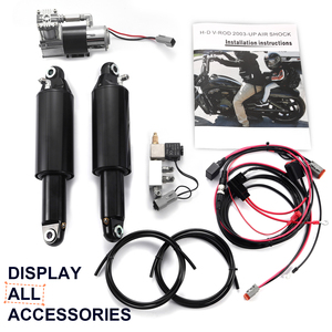 Kit de suspension pneumatique arrière réglable en hauteur avec compresseur pour V-Rod Night Rod Special Muscle VRSCDX VRSC 2007-2017 - Product Image 4