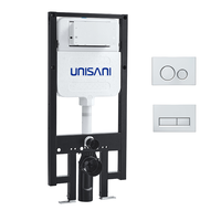 Beliebte schlanke Dual Flushing verdeckte Zisterne mit Edelstahl rahmen Toilette Wandbehang Wassertank für Badezimmer