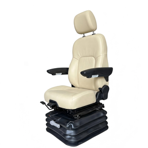 Siège de conducteur robuste à suspension mécanique avec absorption des chocs en cuir PU pour grandes excavatrices et camions-bennes miniers - Product Image 1