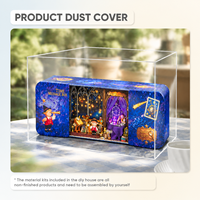 Kit artisanal Starlight Aura Astronomy House, maison miniature DIY, en métal et carton, avec éclairage LED, ornement de bibliothèque, décoration intérieure, cadeau