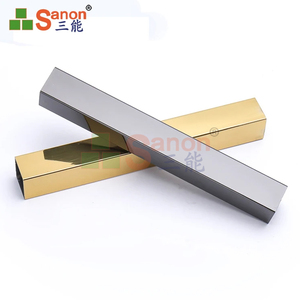 SANON Miroir de tuyau carré en acier inoxydable doré doré <span class=keywords><strong>Tube</strong></span> carré en acier inoxydable de 25mm pour salle de douche - Product Image 2