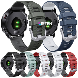 เพลิดเพลินไปกับสายนาฬิกาซิลิโคน20มม. สองสีสำหรับ Garmin Forerunner 245/645ยางนิ่มสายนาฬิกาอัจฉริยะระบายอากาศได้ดี - Product Image 1