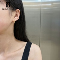 Boucles d'oreilles créoles en argent sterling 925 avec micro-pavé de zircon cubique étincelant, bijoux fins minimalistes de luxe pour filles et femmes