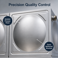Réservoir d'eau potable modulaire préfabriqué soudé sur mesure en acier inoxydable 304 316 de haute qualité