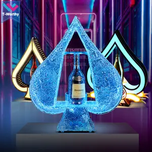 Soporte luminoso para botella de vino, accesorio recargable de Color brillante, con forma de pala LED de Frozen