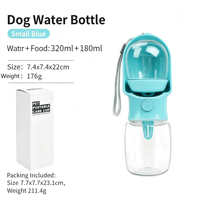 Gourde de voyage transfrontalière pour chiens et chats, distributeur d'eau portable pour animaux de compagnie, bouteille d'eau en plastique pour extérieur