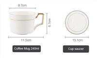 Tasse à café et soucoupe en céramique blanche, tasse à café et soucoupes en céramique porcelaine, ensemble de tasses à café éthiopiennes traditionnelles