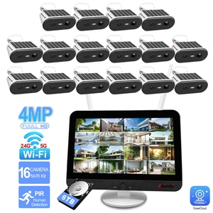 Système de 16 caméras de sécurité solaires <span class=keywords><strong>sans</strong></span> <span class=keywords><strong>fil</strong></span> pour l'extérieur, idéal pour les magasins, caméras de sécurité domestiques <span class=keywords><strong>sans</strong></span> <span class=keywords><strong>fil</strong></span>, système de caméras CCTV - Product Image 1