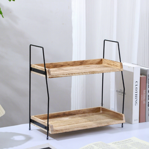 Estante de Almacenamiento Vertical de Madera de 2 Niveles para Escritorio, Baño y Cocina, para Cosméticos - Product Image 5