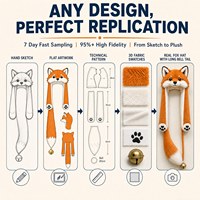 Chapeau d'hiver personnalisé en forme de renard avec longue queue, chapeau animal en peluche douce, fabricant OEM ODM, cadeau d'hiver portable avec logo personnalisé