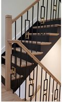 Balustres en fer forgé pour escalier, 44 pouces, balustres en fer forgé, balustres pour escalier intérieur, garde-corps d'escalier en métal noir satiné