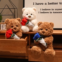 En gros Ensemble de peluches ours en peluche personnalisées avec bouquet de roses, pour cadeau de Saint-Valentin et prix de machine à griffes de carnaval