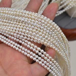 Collar de Perlas Naturales de Agua Dulce con Forma Barroca, 3-4-6-7 mm, Blancas, con Fuerte Brillo, Perlas Sueltas, Accesorios de Joyería - Product Image 3