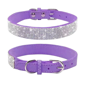 Viola rosa <span class=keywords><strong>Pitbull</strong></span> Doberman gattino finto piccolo cane collana di diamanti <span class=keywords><strong>cucciolo</strong></span> Erusted cane collari di gatto per cani di piccola taglia - Product Image 1