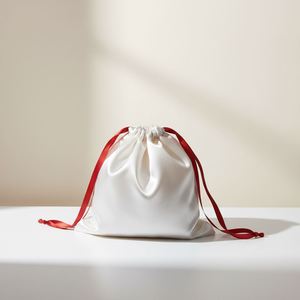 Wholesale GOLD PACKAGING Soft Custom Elegant Satin Pouch <b>Bags</b> With Ribbon for Gift - Product Image 2