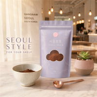 Sachet de café personnalisé style coréen Seoul Brew avec fermeture éclair, fenêtre transparente, valve de dégazage, en Mylar, 200g, pour emballage de café et de chewing-gum