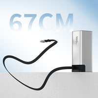 Power Bank Kapasitas Tinggi 100W Pengisian Super Cepat Berbahan Aluminium Alloy Dengan Kabel Retractable