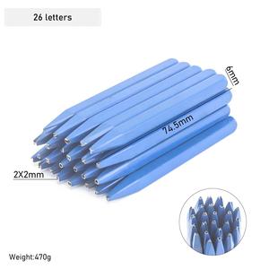 ชุดตัว<span class=keywords><strong>อักษร</strong></span>เหล็กขนาด 2 มม. 26 ตัว ยี่ห้อ Boasta ชุดอุปกรณ์ตอกโลหะ A-Z พร้อมด้ามจับขนาด 6 มม. เครื่องมือตอกอักษรสำหรับงานแกะสลักละเอียดบนเครื่อง<span class=keywords><strong>ป</strong></span>ระดับ DIY - Product Image 2