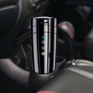 Portable Car Heating Cup 400ml Stainless Steel Touch Screen Digital Display Water Warmer Bottle Cup Car <b>Kettle</b> Intelligent Car E - Product Image 1