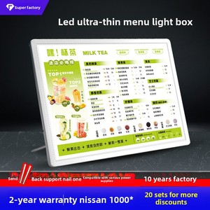 A4 <span class=keywords><strong>menu</strong></span> Bảng hiển thị nhôm chiếu sáng LED quảng cáo hộp Đèn Tabletop Bar hiển thị đặt hàng Trung Quốc LED hộp đèn - Product Image 5