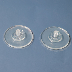 Transparent Suction Cup With Threaded Stem For Bathroom Fixtures And Storage Racks Plastic Material D1F05 Epoxy Backing - Product Image 1