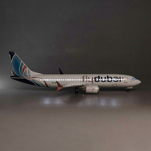 Modèle d'avion en résine Boeing 737 MAX <span class=keywords><strong>8</strong></span> Flydubai à l'échelle 1/85, 47 cm, avec LED et trains d'atterrissage, objet de collection - Product Image 2