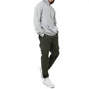Sudadera con Capucha Gris para Hombre, Corte Regular, 100% Algodón Felpa, Ropa Casual de Invierno con Bolsillos, Transpirable - Product Image 6