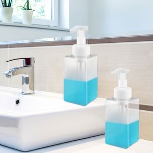 450ml <b>Pink</b> PETG Square Foam Top Pump Dispenser <b>Bottle</b> for Liquid Soap - Product Image 4