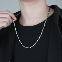 Collier en Acier Titane Anneau de Möbius, Chaîne Graine de Melon pour Couples, Bijoux Tendance Unisexe, Chaîne Assortie