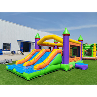 Château gonflable commercial avec toboggan, château de saut en PVC durable pour location de fête, combo de château gonflable